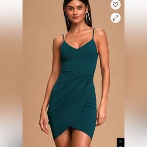 Lulus Forever Your Girl Body-con Dress in Teal NEW with Tag W1684 Sz L